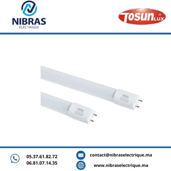 LAMPE TUBE LED EN VERRE T8L12 1.20M 20W 220V 6500K TOSUN