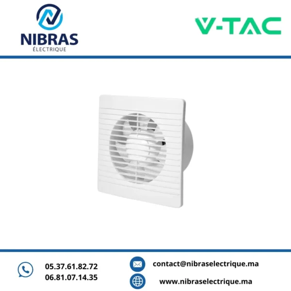 V-TAC EXTRACTEUR SILENCIEUX 15W 100MM ULTRA THIN WHITE