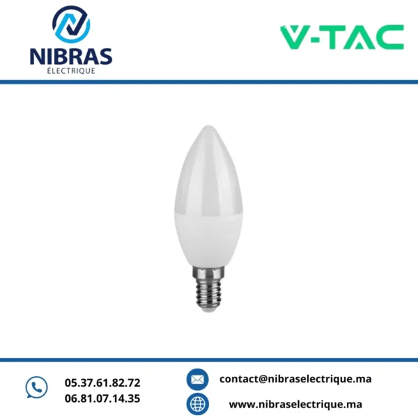 V-TAC LAMPE FLAMME E14 7W 3000K SAMSUNG CHIP