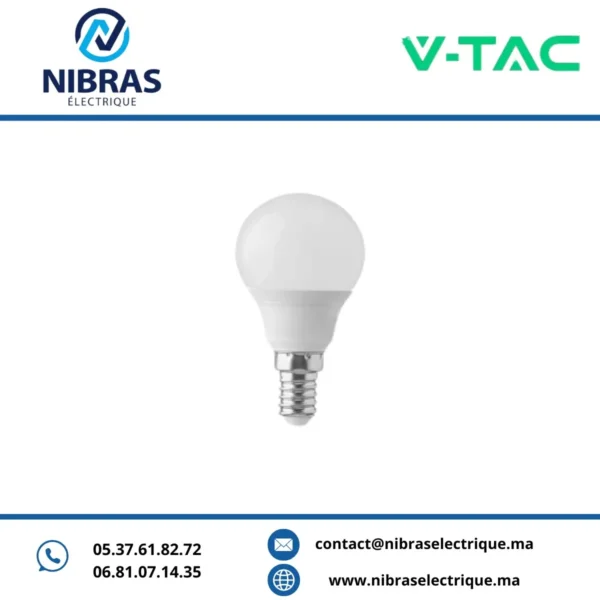 V-TAC LAMPE SPHERIQUE P45 4,5W E14 3000K
