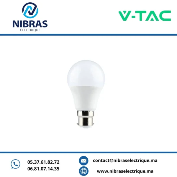 V-TAC LAMPE STANDARD 10.5W A60 B22 6400K SAMSUNG CHIP