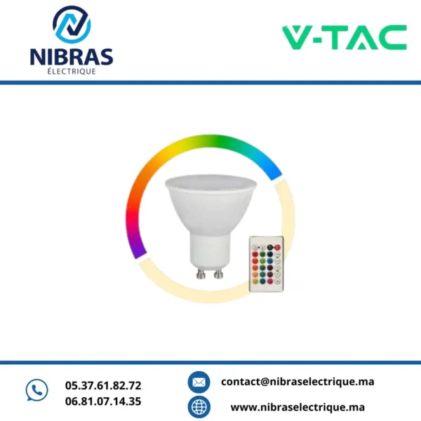 V-TAC LAMPE 5W GU10 COLOR RGB