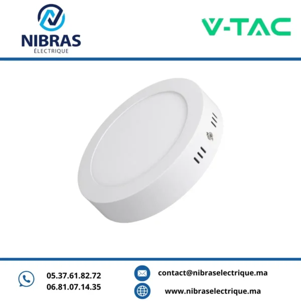 V-TAC PANEL BACK LIGHT 12W ROND APPARENT 6500K