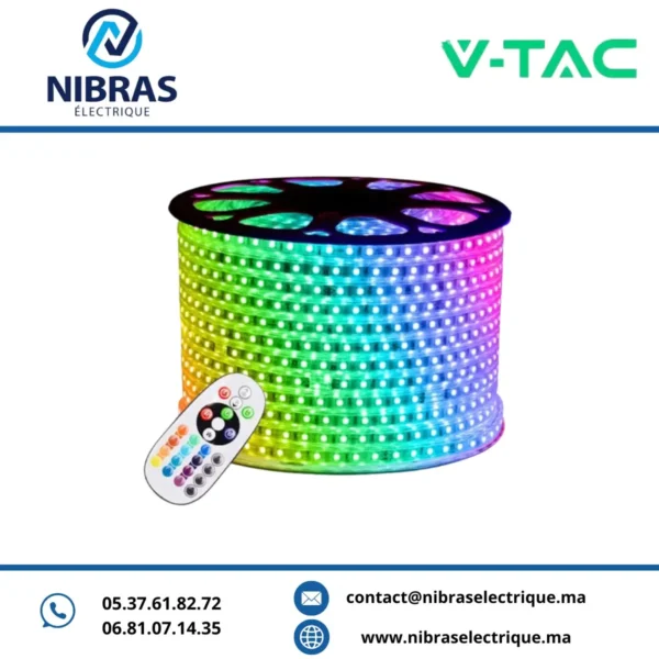 V-TAC STRIP LIGHT WIRELESS 220V 5050 60 LED IP65 RGB
