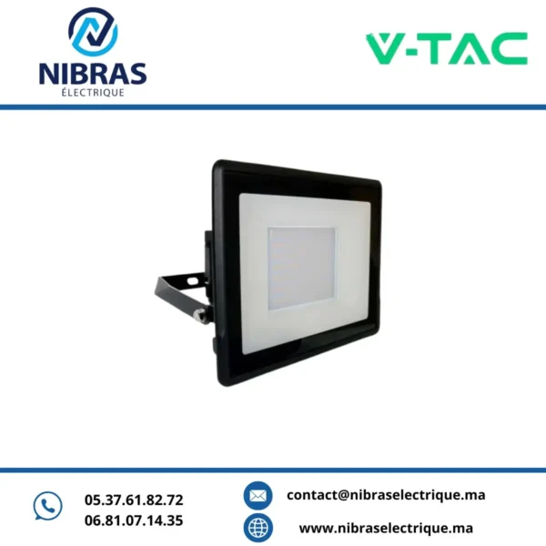 V-TAC PROJECTEUR 50W 4000K NOIR+ SAMSUNG CHIP