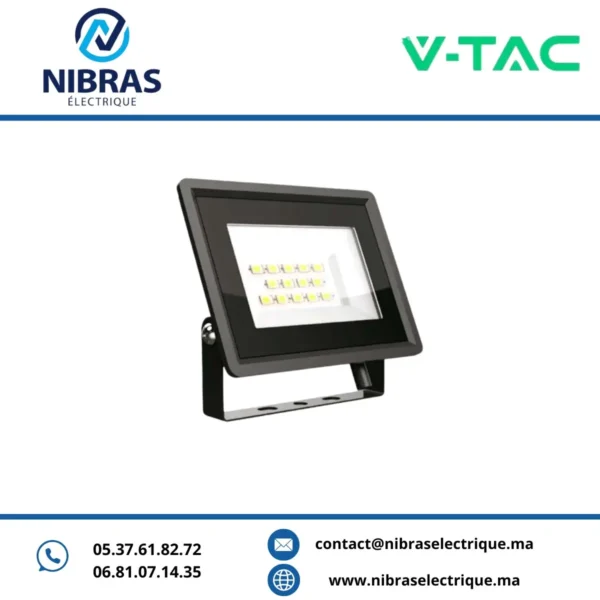 V-TAC PROJECTEUR 10W SMD F-CLASS 3000K NOIR
