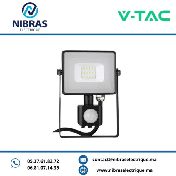 V-TAC PROJECTEUR 10W SENSOR SAMSUNG BK 6400K