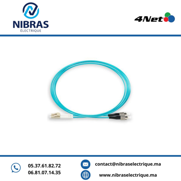 Jarretière optique OM3 Duplex FC/PC-LC/PC 2.8 mm LSZH, longueur 2 m