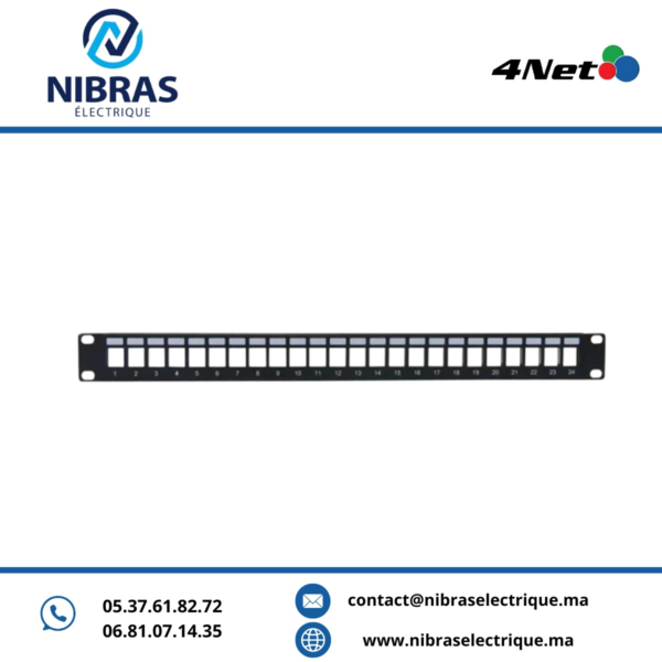 PANNEAU DE BRASSAGE 24PORTS MODULAIRE VIDE