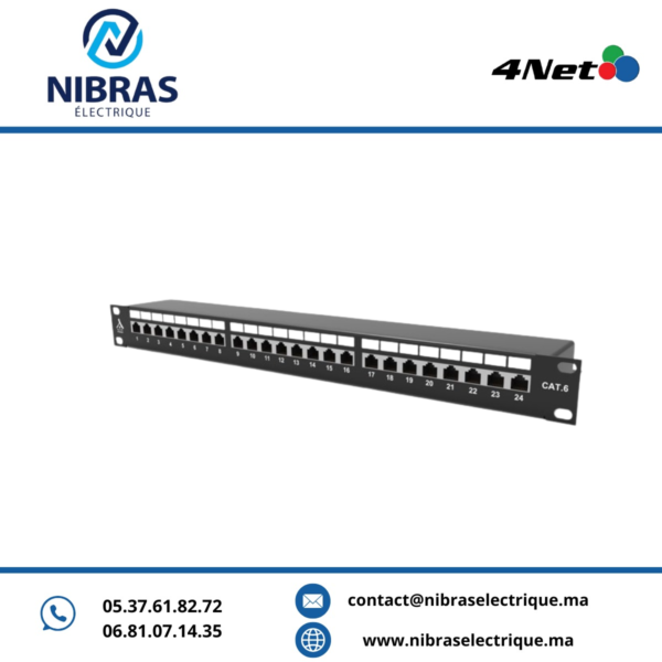 PANNEAU DE BRASSAGE UTP CAT6 24 PORTS