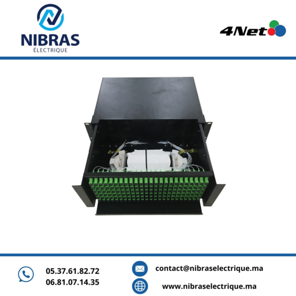 Tiroir optique Cassettes 19” 4U 144Ports Monomode équipés de coupleur simplex et Pigtails SC/PC