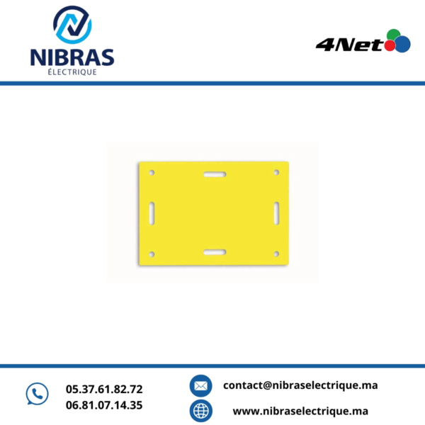 étiquette en PVC couleur Jaune, 4 trous, 45*80mm (50U)