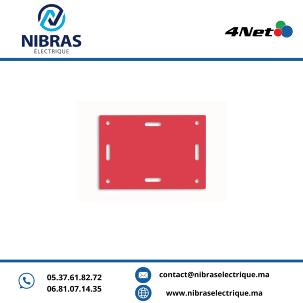 étiquette en PVC couleur Rouge, 4 trous, 45*80mm (50U)