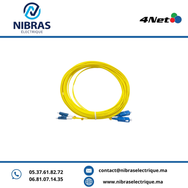 Jarretière optique mono-mode Duplex LC/PC-SC/PC 2.8 mm G652D LSZH, longueur 1 m OS2