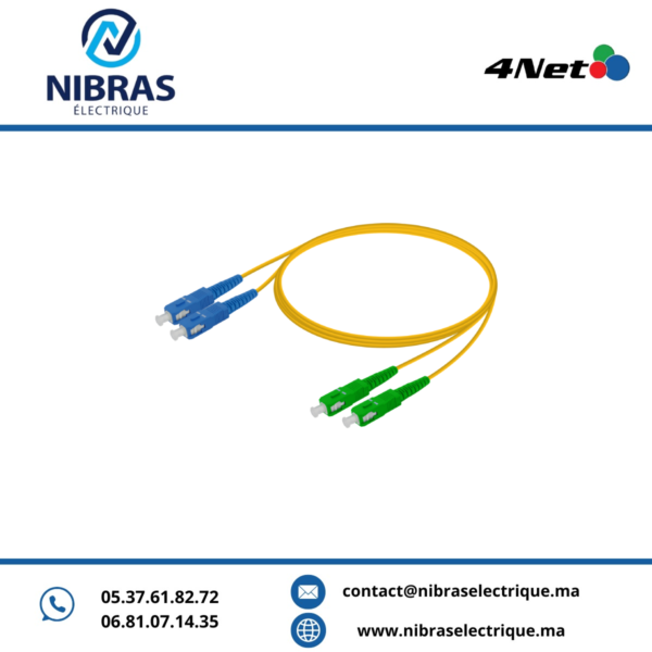 Jarretière optique mono-mode Duplex SC/PC-SC/APC 2.8 mm G652D LSZH, longueur 2 m