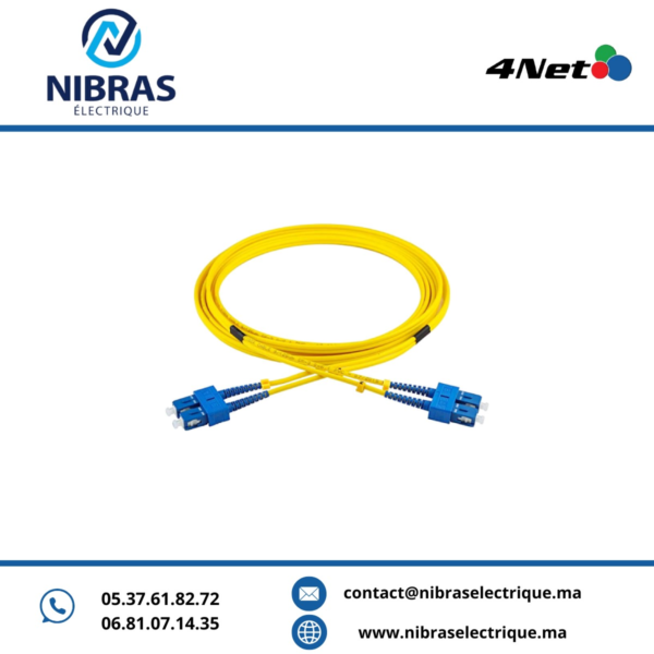 Jarretière optique mono-mode Duplex SC/PC-SC/PC 2.8 mm G652D LSZH, longueur 1 m