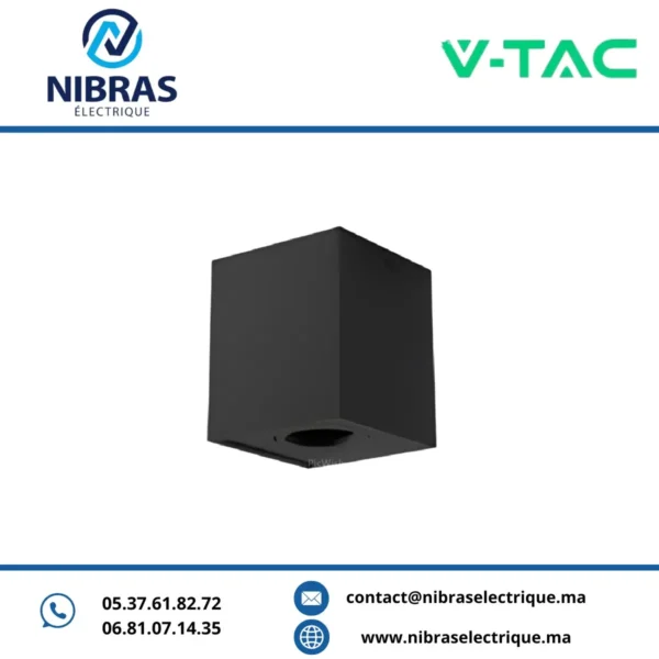 V-TAC SPOT APPARENT GU10 SQ ORIENTABLE BLACK