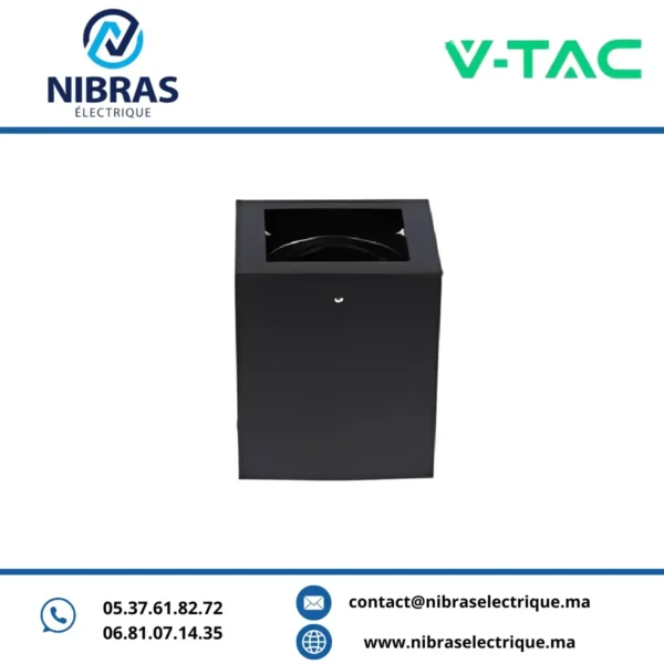 V-TAC SPOT APPARENT GU10 SQ ORIENTABLE BLACK