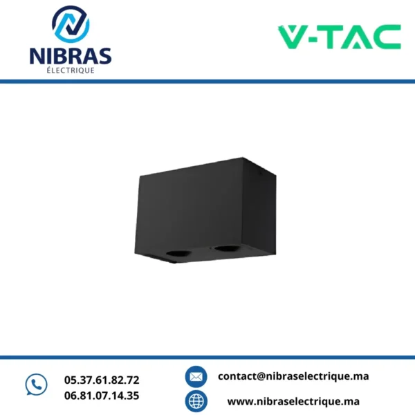 V-TAC SPOT APPARENT GU10*2 SQ ORIENTABLE BLACK