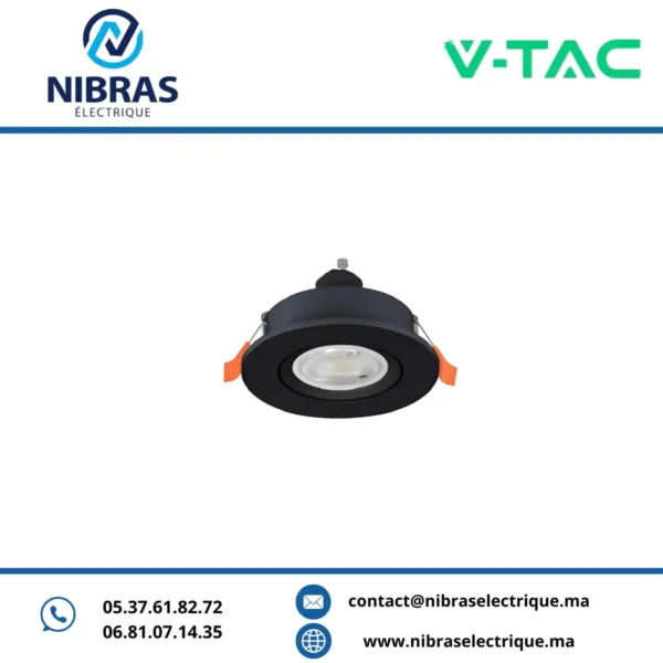 V-TAC SPOT ETANCHE 5W RD BLACK 3000K