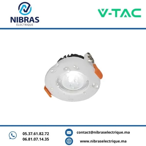 V-TAC SPOT ETANCHE 5W RD WHITE 6500K