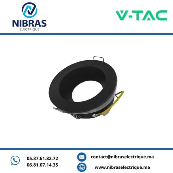 V-TAC SPOT ETANCHE RETRAIT ROND IP65 NOIR