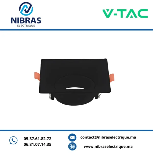 V-TAC SPOT GU10 RETRAIT PVC ROND NOIR