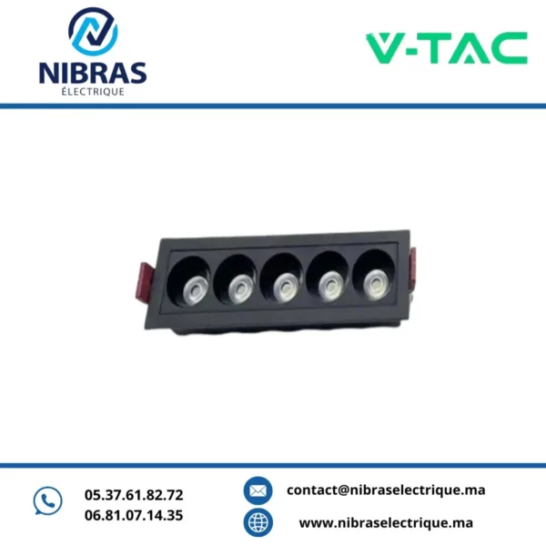 V-TAC SPOT LASER 10W 5 LAMP CCT RD BLACK