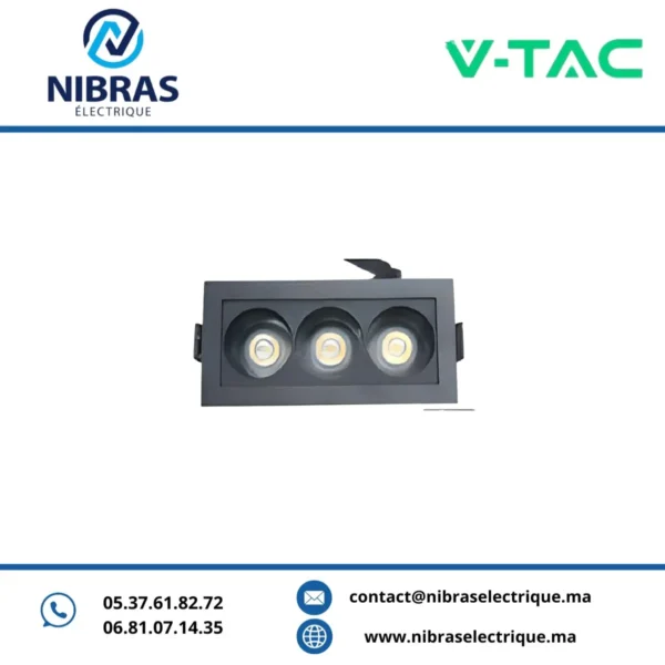 V-TAC SPOT LASER 6W 3 LAMP CCT RD BLACK
