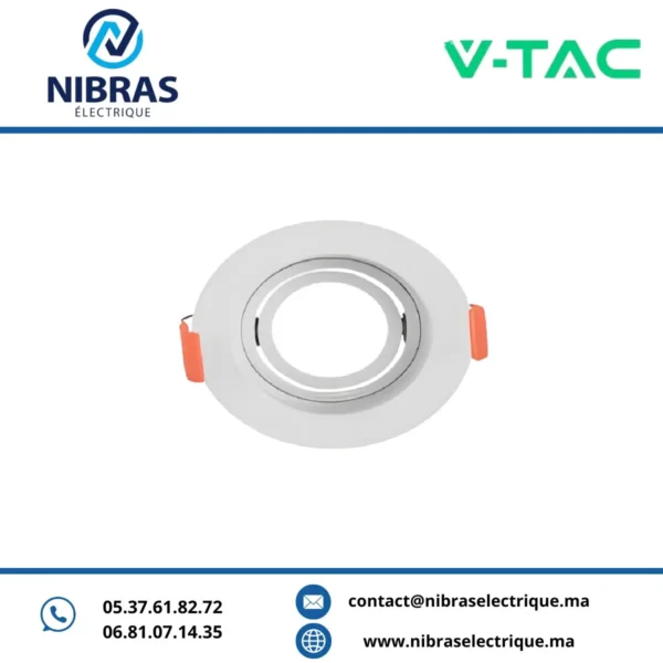 V-TAC SPOT MR11 RETRAIT PVC ORIENTABLE RD WHITE