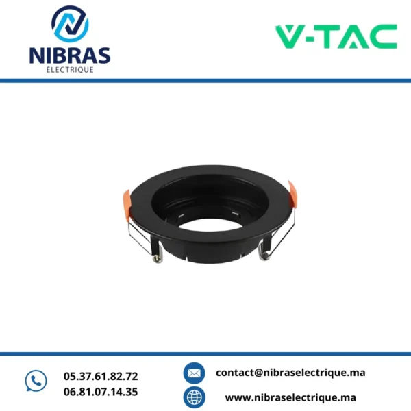 V-TAC SPOT MR16 RETRAIT PVC ORIENTABLE RD BLACK