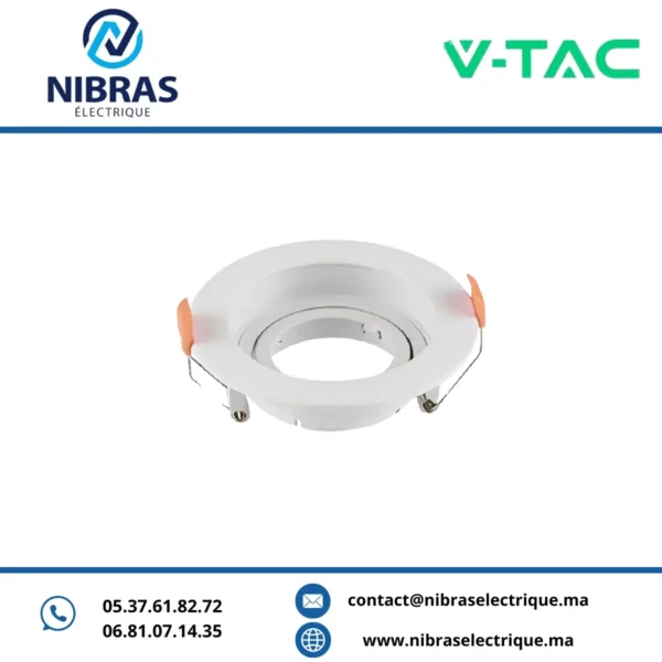 V-TAC SPOT MR16 RETRAIT PVC ORIENTABLE RD WHITE