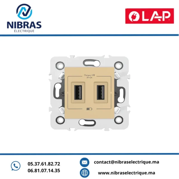 CHARGEUR USB DOUBLE TYPE A CAPPUCCINO