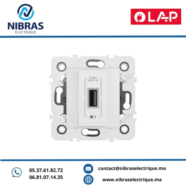 CHARGEUR USB SIMPLE Millenium BLANC