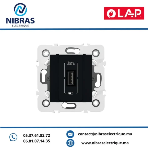 CHARGEUR USB SIMPLE NOIR