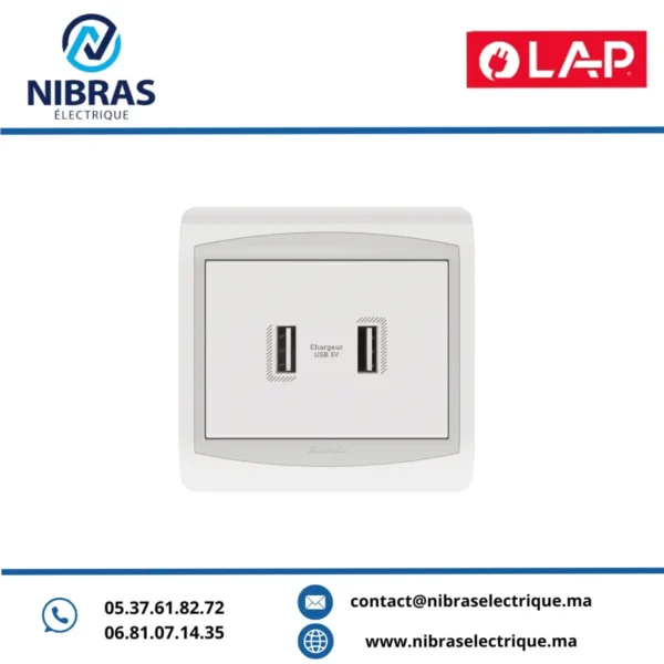 DOUBLE CHARGEUR USB BLANC