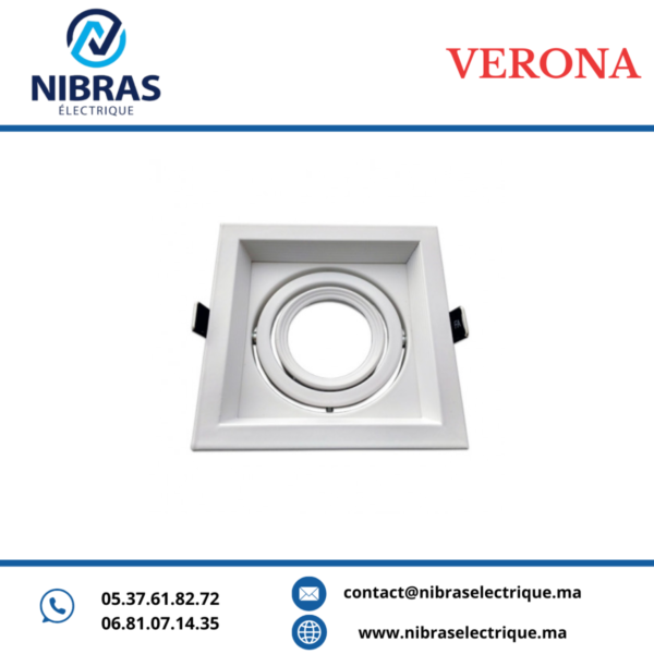 VERONA SPOT AR111-1 CARRE BLANC