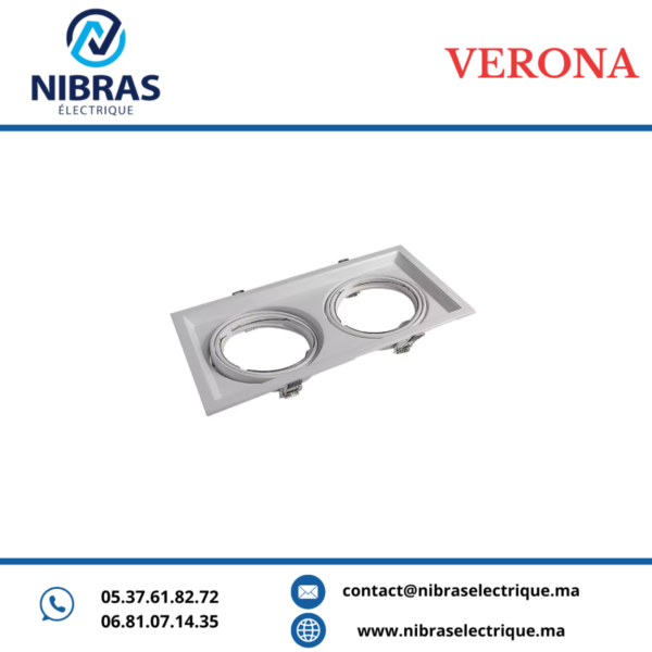 VERONA SPOT AR111-2 CARRE BLANC