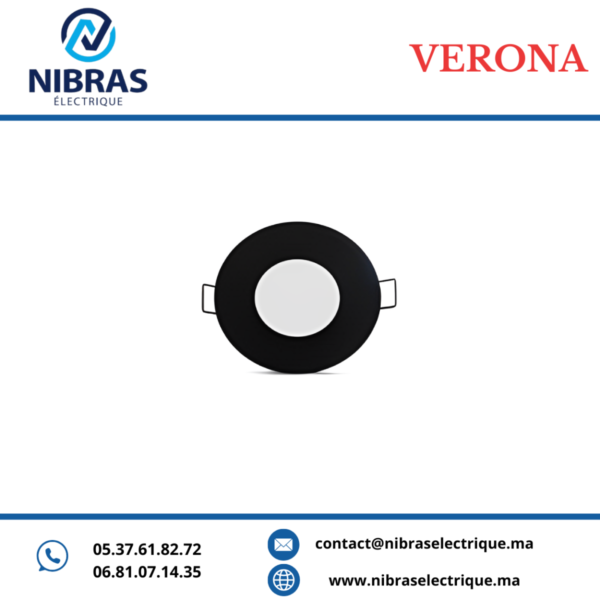 VERONA SPOT ETANCHE WL-111 ALUMINIUM RD BK