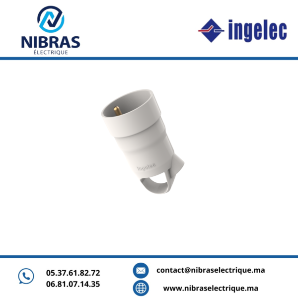 FICHE 2P+T FEMELLE 16A BLANC INGELEC