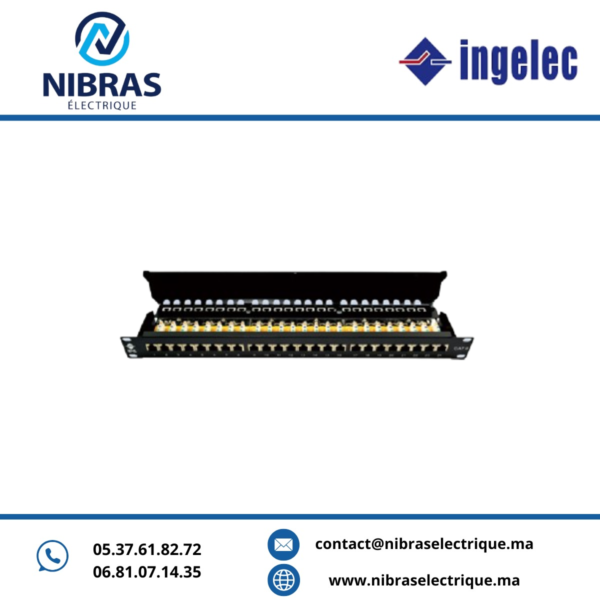 PANNEAUX DE BRASSAGE 24 MOD. CAT 6 HAUT. 1U UTP INGELEC