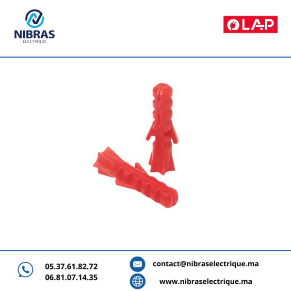 CHEVILLE EN PLASTIQUE 010 ROUGE LAP (Boite de 50 pcs)