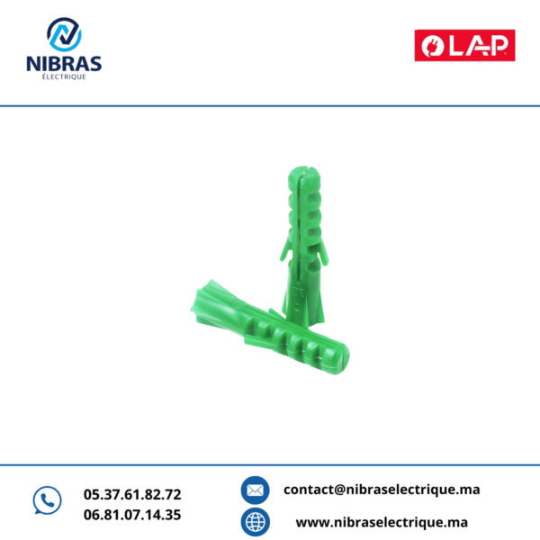 CHEVILLE EN PLASTIQUE 012 VERT LAP (Boite de 50 pcs)