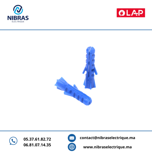 CHEVILLE EN PLASTIQUE 08 BLEU LAP (Boite de 100 pcs)