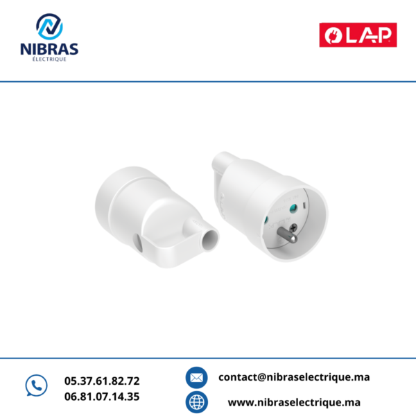 FICHE 2P+T FEMELLE LAP BLANC