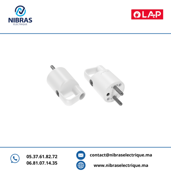 FICHE 2P+T MÂLE LAP BLANC