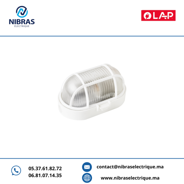 HUBLOT OVALE EN VERRE A GRILLAGE PLASTIQUE