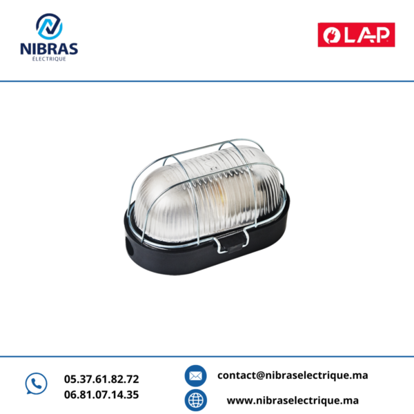 HUBLOT OVALE EN VERRE A GRILLAGE PLASTIQUE