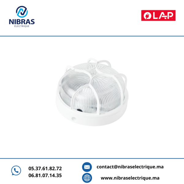 HUBLOT ROND EN VERRE GRILLAGE PLASTIQUE