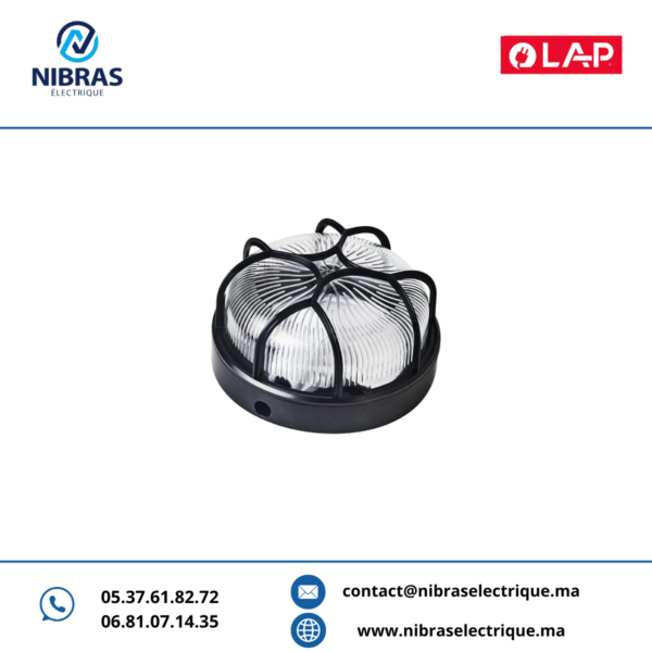 HUBLOT ROND EN VERRE GRILLAGE PLASTIQUE